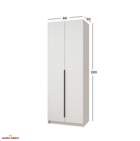 Шкаф Mebelstar Оскар двухдверный Белый снег 80 см 2