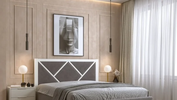 Ліжко дерев'яне з м'якою вставкою DrevKO Стиль 2 0