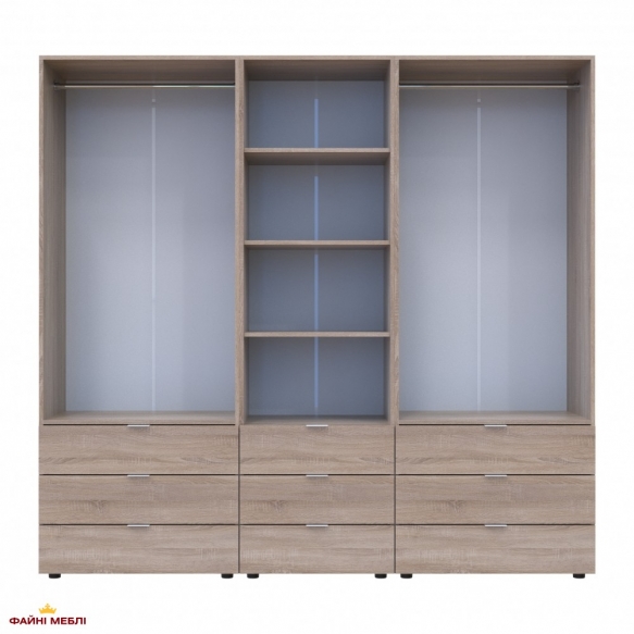 Шафа для одягу Дорос Гелар дуб сонома 4-х дверна з пеналом 215 см 2