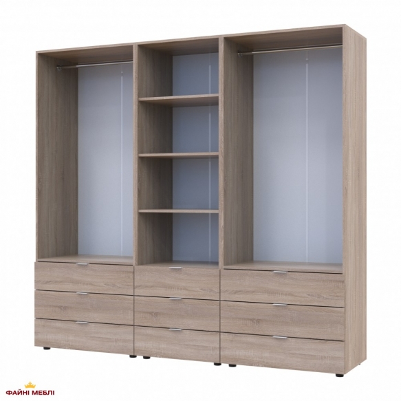 Шафа для одягу Дорос Гелар дуб сонома 4-х дверна з пеналом 215 см 3