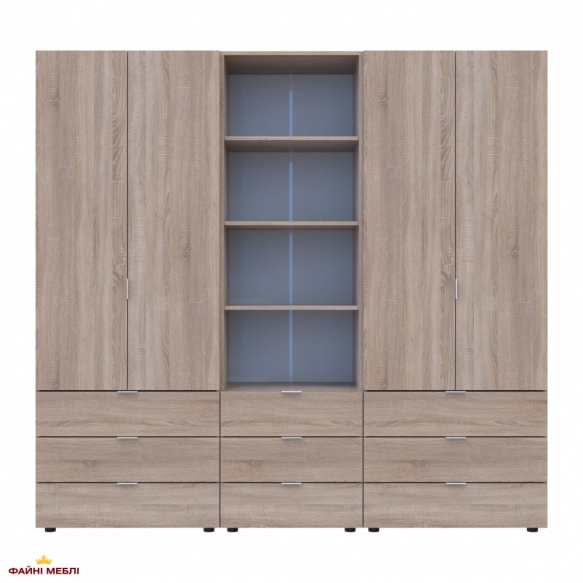 Шафа для одягу Дорос Гелар дуб сонома 4-х дверна з пеналом 215 см 4