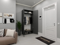 Шкаф Морели SТ 0009 2 дверный антрацит с трубой 100 см