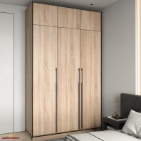 Шкаф Морели R-0016 Рамо 3 дверный сонома со штангой и полками 150 см
