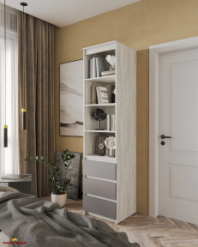 Шафа Морелі Т219 бетон/антрацит з полицями та шухлядами 50 см