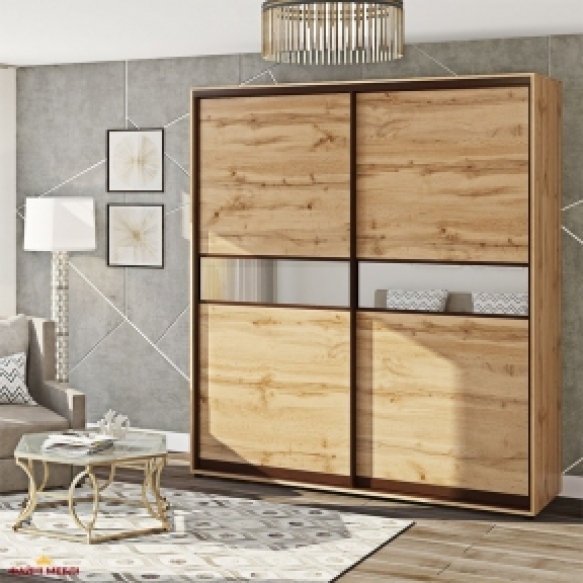 Шкаф-купе 2м Модель-2 крашеный высокий глянец двухдверный