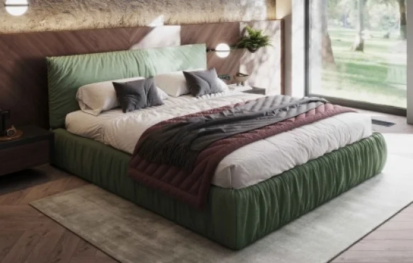  Ліжко двоспальне м'яке Woodsoft Kemi / Кемі з підйомним механізмом та нішею для білизни