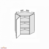 Секція верхня КутВ 45° 600х600/720 1дв Лео