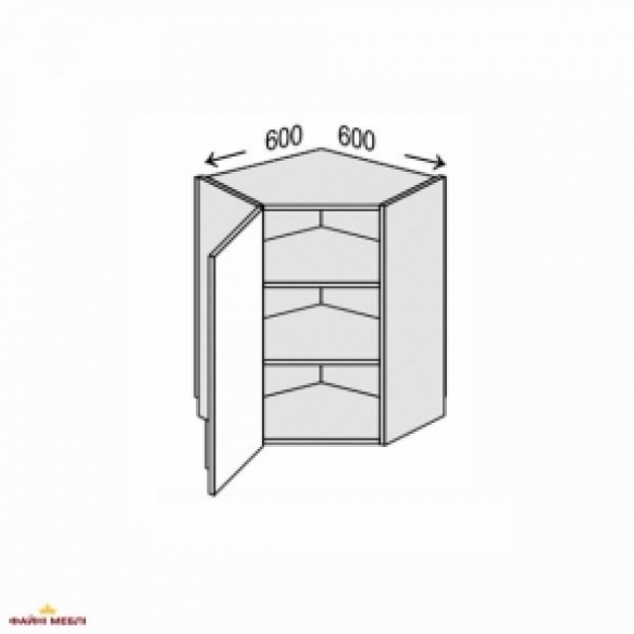 Секція верхня КутВ 45° 600х600/720 1дв Лео