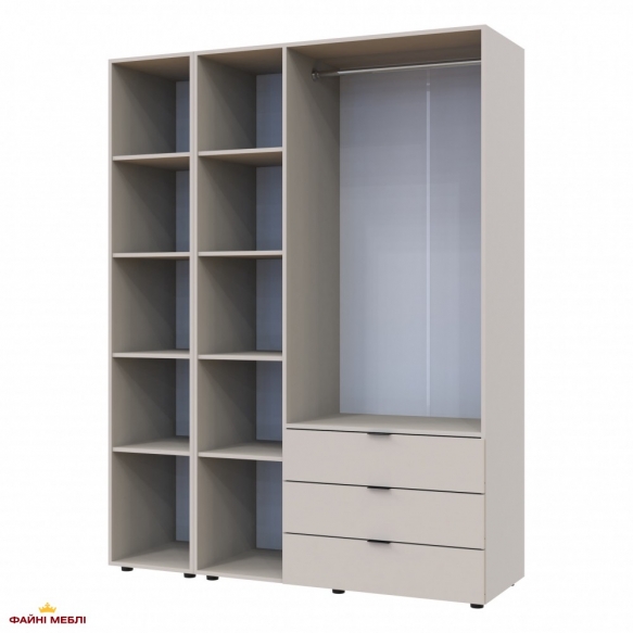 Шафа для одягу Дорос Гелар кашемір 3-х дверна/Дзеркало 155 см 2