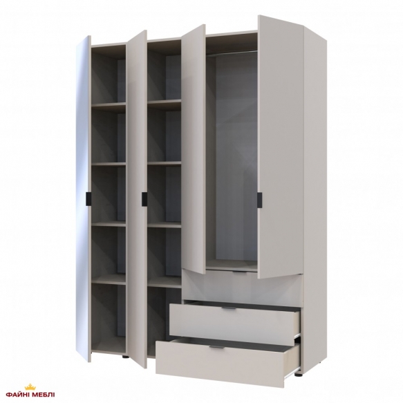 Шафа для одягу Дорос Гелар кашемір 3-х дверна/Дзеркало 155 см 4