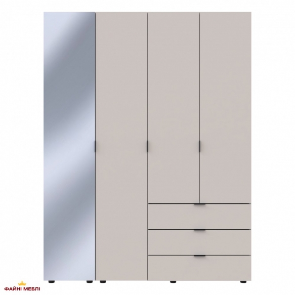 Шафа для одягу Дорос Гелар кашемір 3-х дверна/Дзеркало 155 см 5