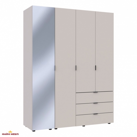 Шафа для одягу Дорос Гелар кашемір 3-х дверна/Дзеркало 155 см 6