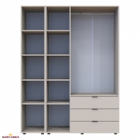 Шафа для одягу Дорос Гелар кашемір 3-х дверна/Дзеркало 155 см