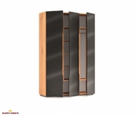 Шафа 3д КС Афіна 2 дверна чорний глянець 160 см