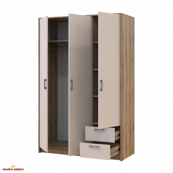Шафа для одягу Дорос Ронді кашемір 3 дверна 121 см 0