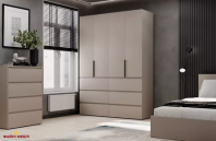 Шкаф распашной комбинированный четырёхдверный Art In Head №10 Light, ширина 160 см