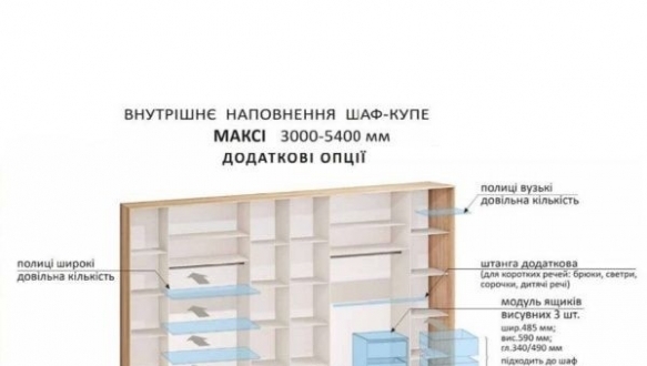 Шкаф-купе с 4 частей Комфорт мебель дуб беленый 6 дверный 500 см 5