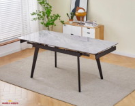 Стол OSLO CERAMIC серый глянец/черный каркас