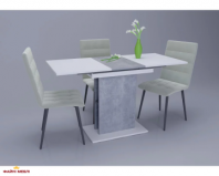 Стіл обідній Stoun / Стоун Інтарсіо Біла Аляска / Індастріал Розкладний 100/135 см