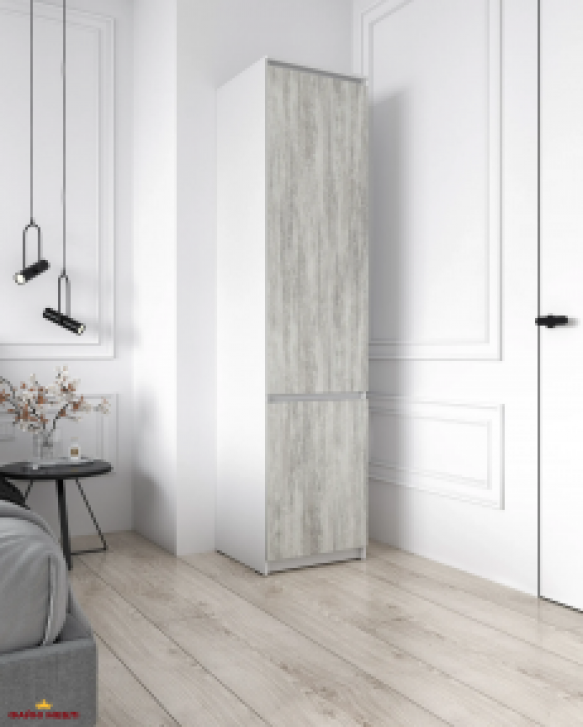 Шкаф Морели Т217 белый/бетон с полками 50 см