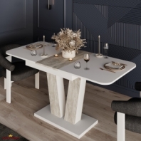 Стол-трансформер Vendi Белый бриллиант/Ателье светлый