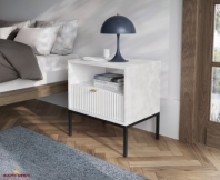 Тумба прикроватная Белый/Черные ножки S54 Nova