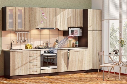 Модульна кухня Хай-тек з дерев'яною текстурою 5