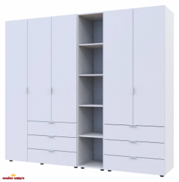 Шафа Дорос Гелар білий з Етажеркою 5 дверна 231,9 см