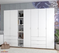 Шафа Дорос Гелар білий з Етажеркою 6 дверна 270,7 см