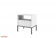 Тумба прикроватная Белый/Черные ножки S54 Nova