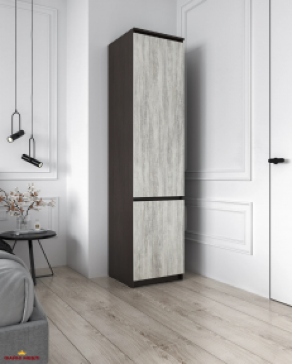 Шкаф Морели Т217 венге темный/бетон с полками 50 см