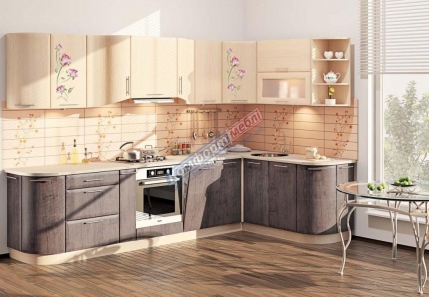 Модульная кухня Хай-тек з деревяной текстурой 15