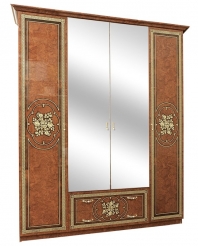 Шкаф 4Д с зеркалом Світ Меблів Жасмин 3 дверный белый 188 см