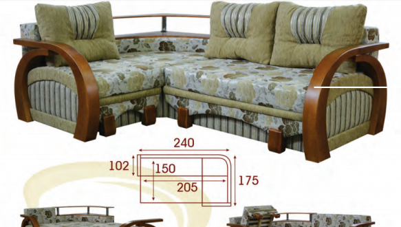 Угловой диван Ягуар 3 Ортопедический 0