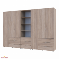 Шафа для одягу Дорос Гелар дуб сонома 6 дверна з пеналом 292,4 см