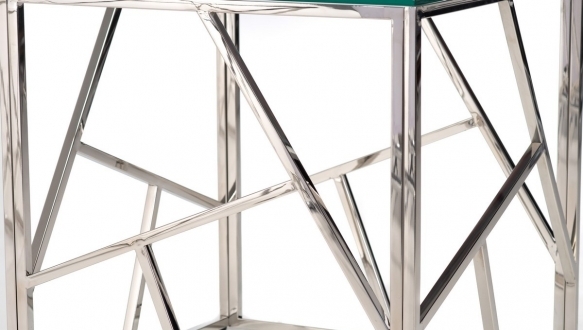 Стол кофейный CF-2 прозрачный + серебро 8