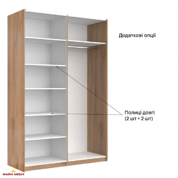 Шкаф-купе 150х240 с зеркалом Луна 6