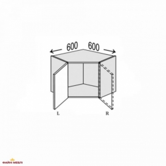 Секция верхняя левая УголВ 45° 600х600/360 1дв Миллениум WG