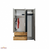 Шафа 3дв 2шх Міромарк Лінц 3 дверна сірий шифер 136 см