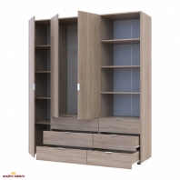 Шафа для одягу Дорос Гелар дуб сонома 3-х дверна з пеналом 176,2 см