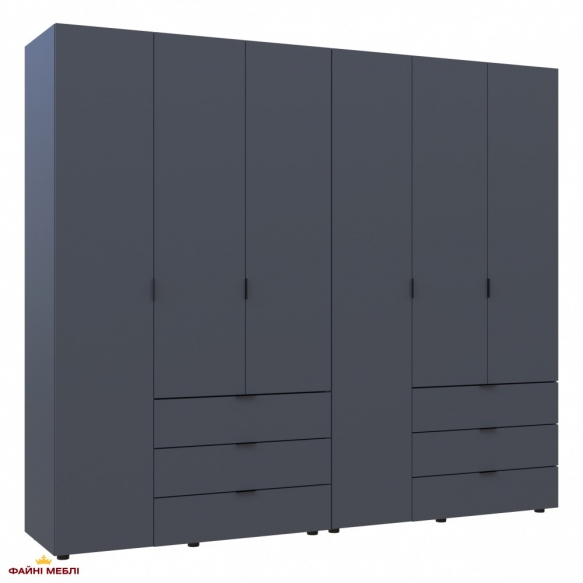 Шафа Дорос Гелар графіт з Етажеркою 6 дверна 270,6 см 5