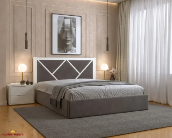 Ліжко дерев'яне з м'якою вставкою DrevKO Стиль 2