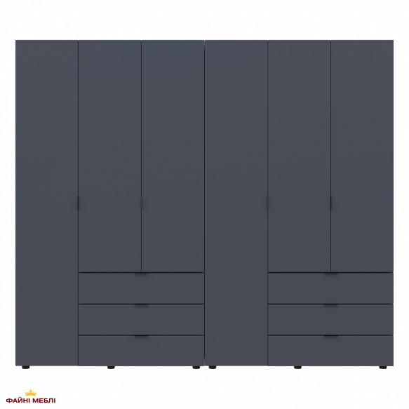 Шафа Дорос Гелар графіт з Етажеркою 6 дверна 270,6 см 4