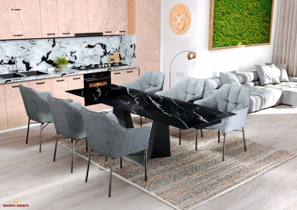 Стіл Edmund (160-240 см) Marquina Black Matt 1