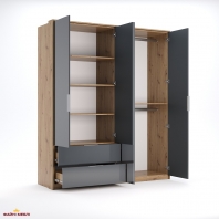 Шафа 4дв 2шх Міромарк Реймонд 4 дверна антрацит 183 см