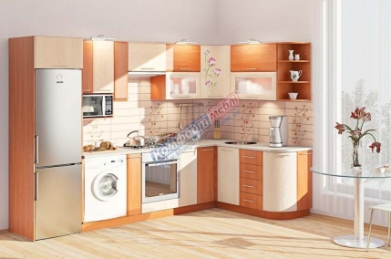 Модульная кухня Хай-тек з деревяной текстурой 0