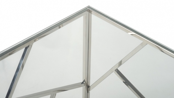 Стол кофейный CF-2 прозрачный + серебро 5