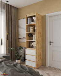 Шкаф Морели Т219 аппалачи/бетон с полками и ящиками 50 см