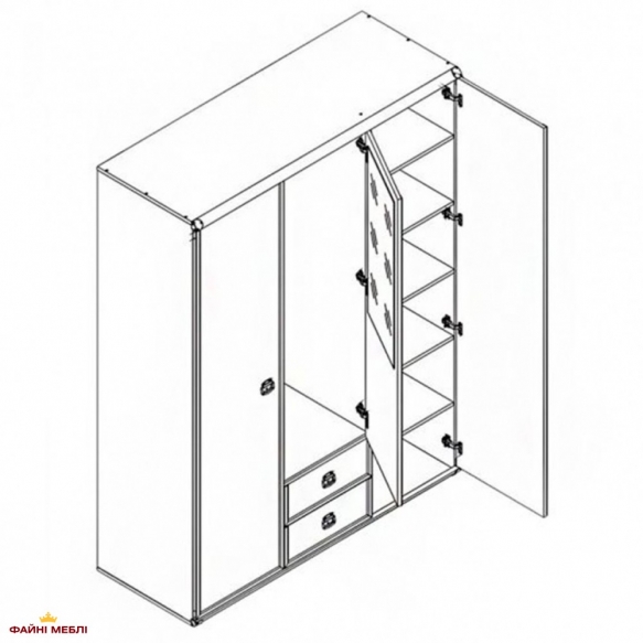 Шкаф JSZF 3D2S/150 Индиана Каньон 5