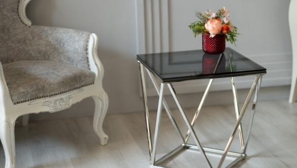 Стол кофейный CP-2 тонированный + серебро 6